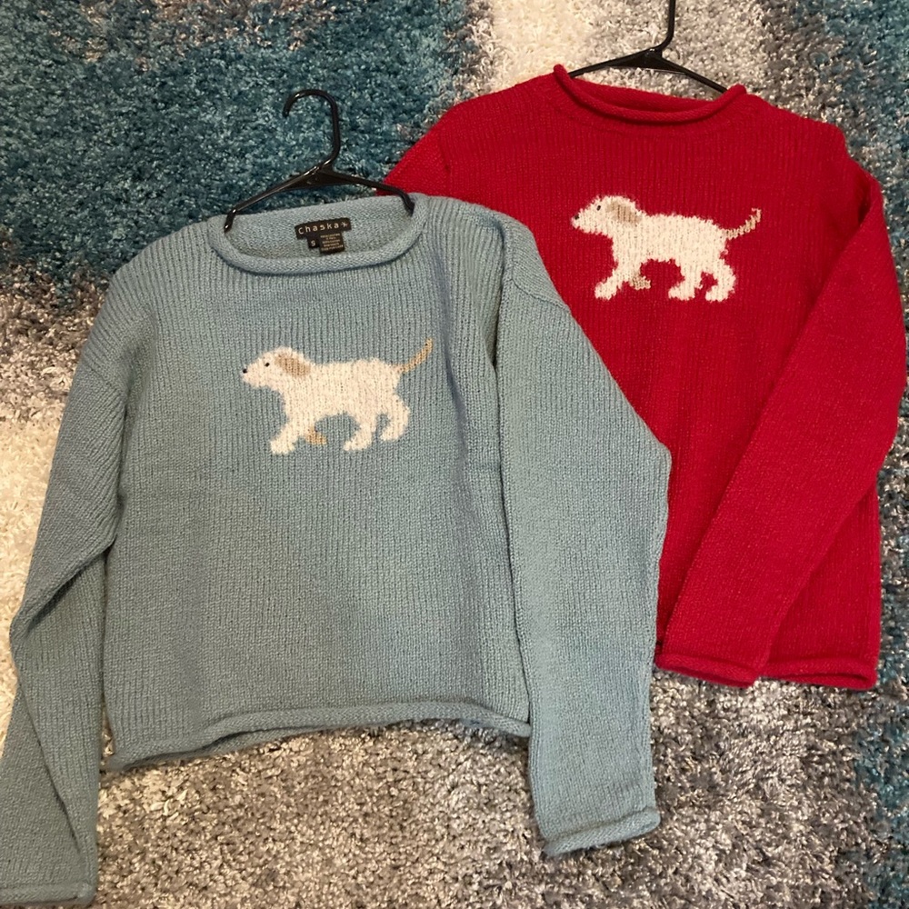 Two Chaska Dog Sweaters